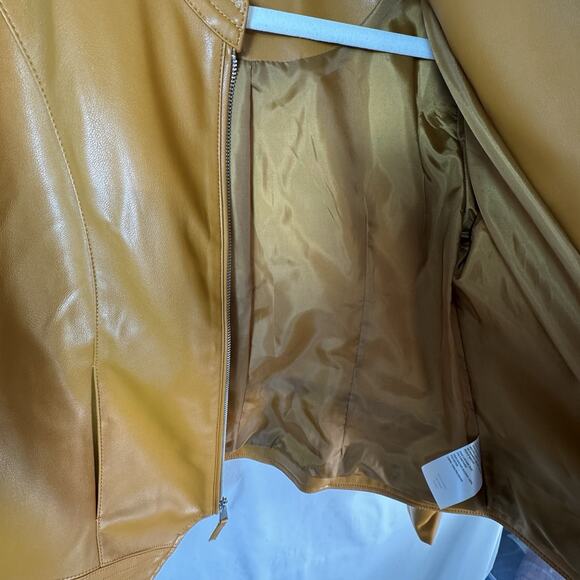 Colleen Lopez Women's Faux Leather Jacket Cinnamon, Size M - Picture 6 of 11